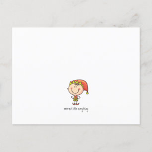 Minimalist Simple Merriest Little Elf Christmas Holiday Postcard
