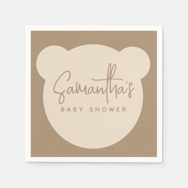 Minimalist simple modern Baby Shower Napkin (Front)