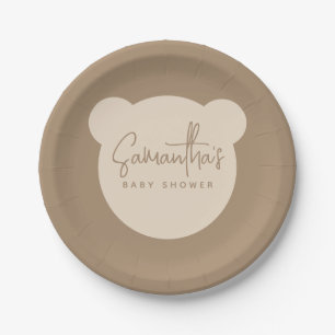 Minimalist simple modern Baby Shower Paper Plate