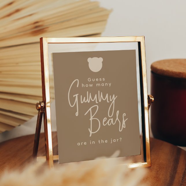 Minimalist simple modern Bear Baby Shower Game  Poster (Creator Uploaded)