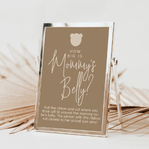 Minimalist simple modern Bear Baby Shower Game Poster