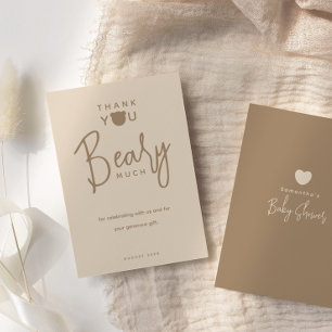 Minimalist simple modern bear Baby Shower Thank You Card