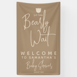 Minimalist simple modern bear Baby Shower welcome Banner