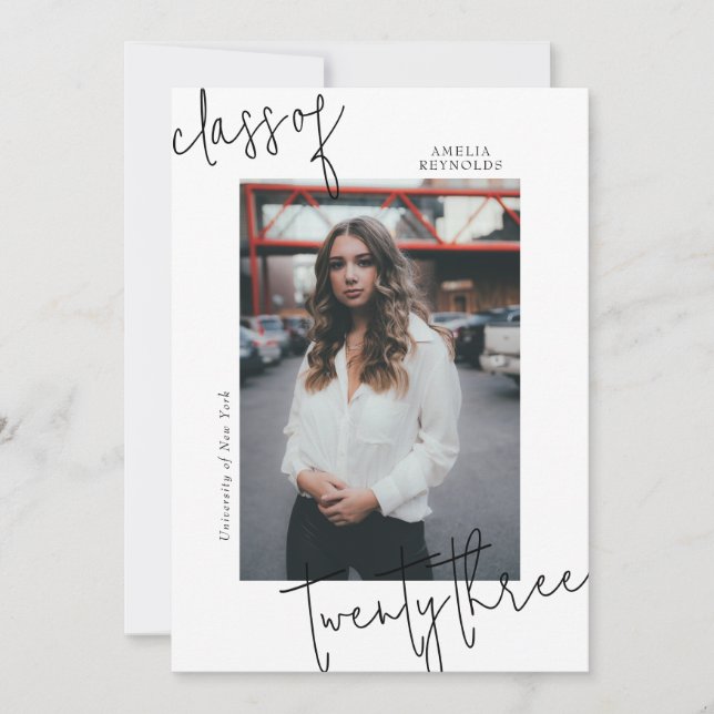 Minimalist Simple Modern Class of 2024 Graduation Invitation (Front)