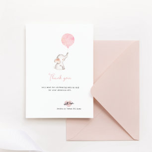 Minimalist simple modern elephant Baby Shower Thank You Card