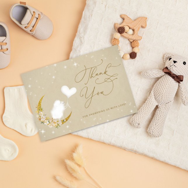 Minimalist Simple Modern Lamb Baby Shower Thank You Card (Creator Uploaded)