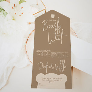 Minimalist simple modern little bear Baby Shower All In One Invitation