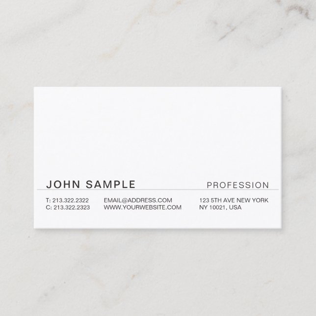 Minimalist Simple Modern Professional Elegant Business Card (Front)