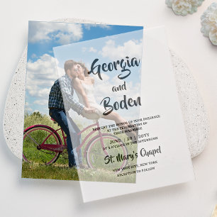 Minimalist Simple Modern Script Wedding Vellum Invitations