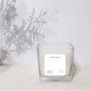 Minimalist Simple modern white heart candle Square Sticker