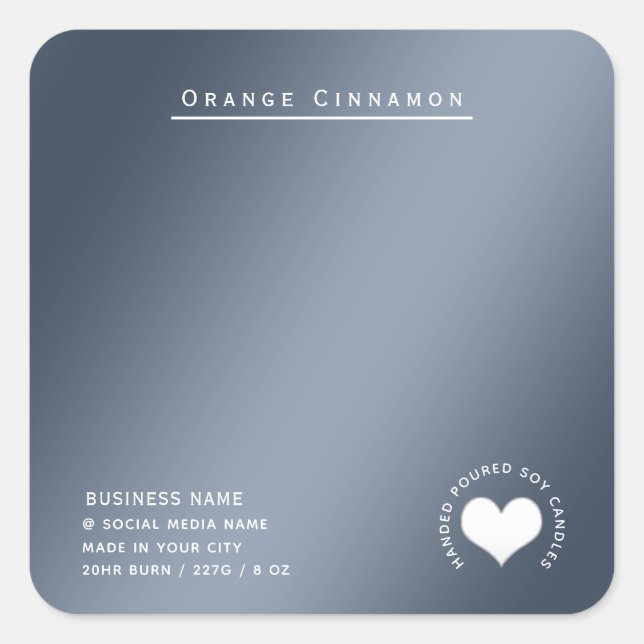 Minimalist Simple modern white heart   Square Sticker (Front)