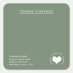 Minimalist Simple modern white heart Square Sticker