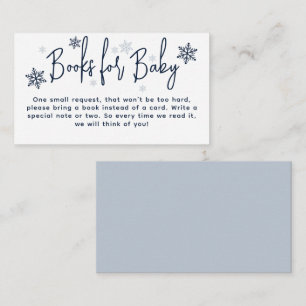 Minimalist simple modern winter Baby Boy Shower  Enclosure Card