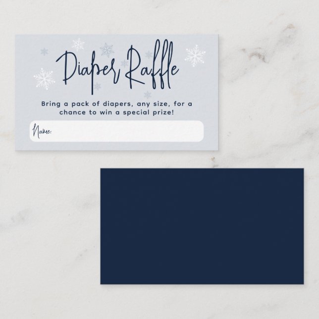 Minimalist simple modern winter Baby Boy Shower  Enclosure Card (Front/Back)