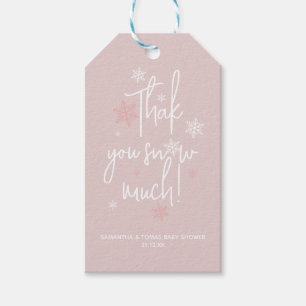 Minimalist simple modern winter Baby GIRL Shower Gift Tags