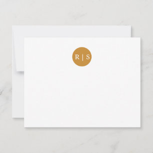 Minimalist Simple Mustard Yellow Monogram Card