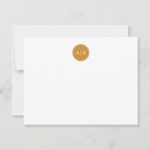 Minimalist Simple Mustard Yellow Monogram  Card