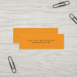 Minimalist Simple Orange Colour Mini Business Card