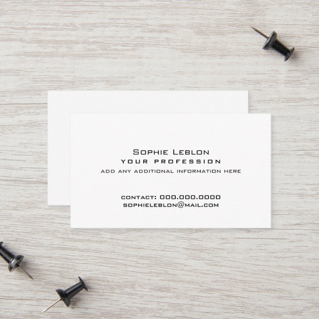 Minimalist Simple Paper White Calling Card (Front/Back In Situ)