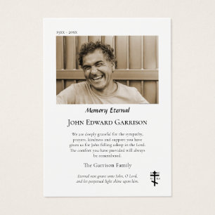 Minimalist Simple Photo Funeral Thank You Card