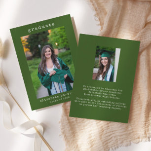 Minimalist Simple Photo Graduation Announcement