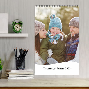 Minimalist Simple Photo Months Cool Typography Calendar