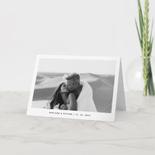 Minimalist Simple Photo QR Code Folded Wedding Thank You Card