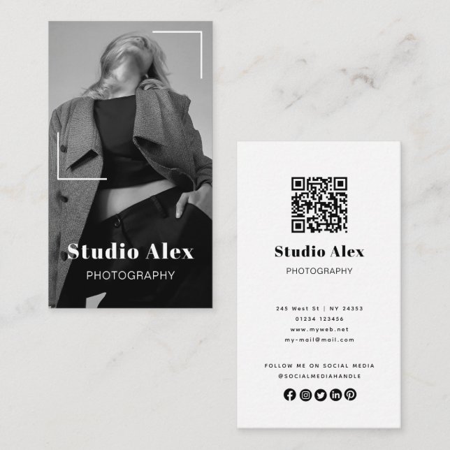 Minimalist Simple Photography | Full Photo  Business Card (Front/Back)