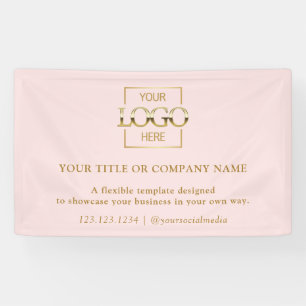 Minimalist Simple Pink Business Logo Professional Banner