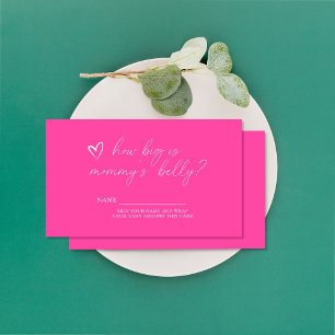 Minimalist simple pink - How big is mummy's belly Enclosure Card