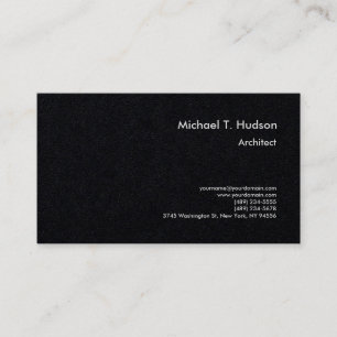 Minimalist Simple Plain Architect Premium Black Business Card