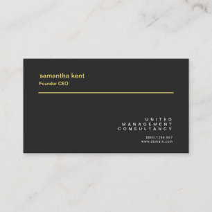 Minimalist Simple Plain Black Creative Founder CEO Business Card