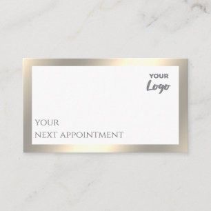 Minimalist simple plain custom logo gold foil appo appointment card