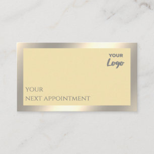Minimalist simple plain custom logo gold foil appointment card