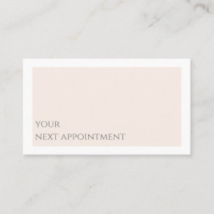 Minimalist simple plain modern appointment card