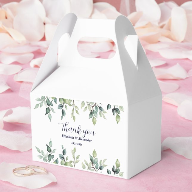 Minimalist Simple Pretty leaves branches wedding Favour Box (Wedding)