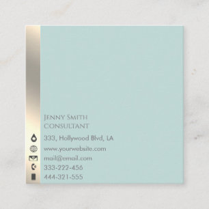 Minimalist simple professional gold stripe square business card