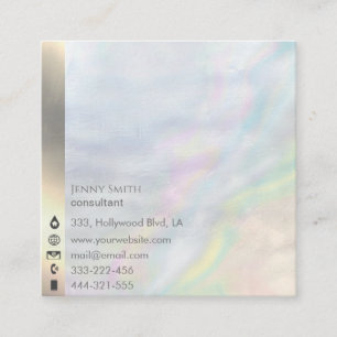 Minimalist simple professional holographic square business card