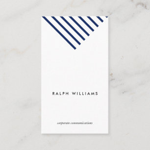 Minimalist simple professional nautical blue lines business card