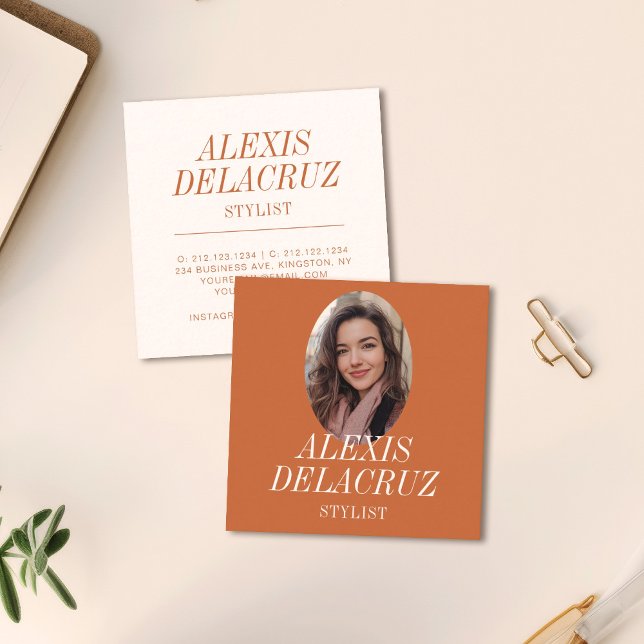 Minimalist Simple Professional Photo Modern Square Business Card (Creator Uploaded)