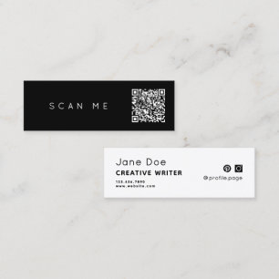Minimalist simple professional QR code Mini Business Card
