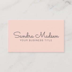 Minimalist Simple Professional Typography Pink Business Card