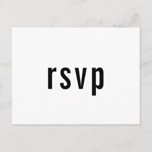 Minimalist Simple Reception Dinner RSVP Entree Invitation Postcard
