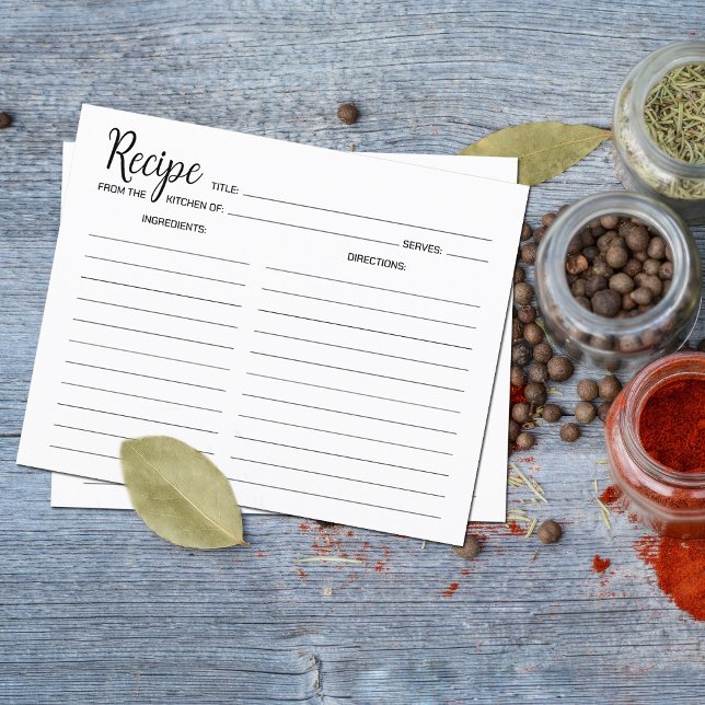 Minimalist Simple Recipe Card  (Creator Uploaded)