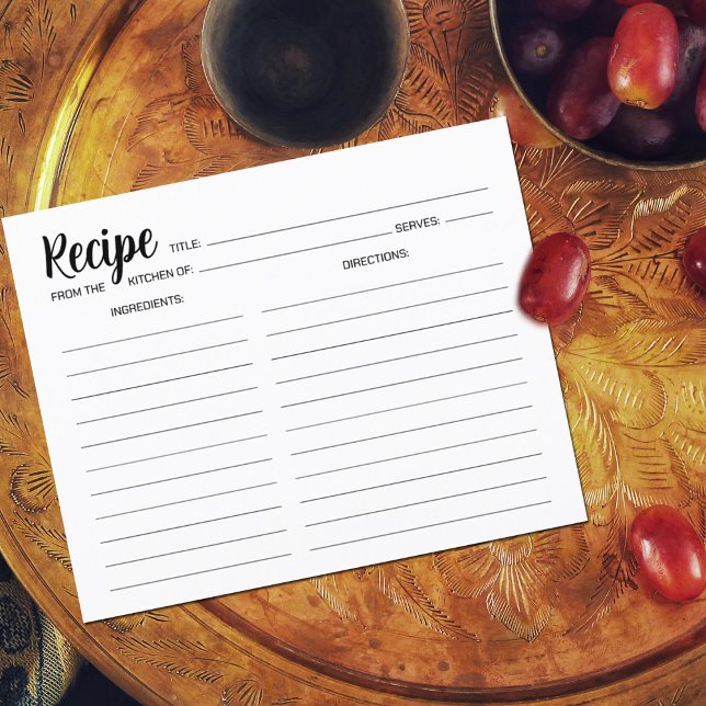 Minimalist Simple Recipe Card  (Creator Uploaded)