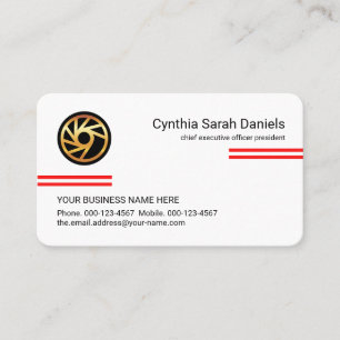 Minimalist Simple Red Lines CEO Founder Business Card