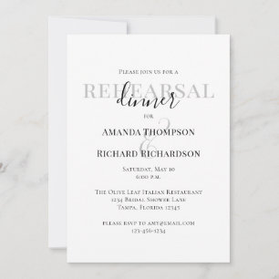 Minimalist Simple Rehearsal Dinner Elegant Invitation
