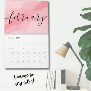 Minimalist Simple Script Calligraphy Any Year Calendar