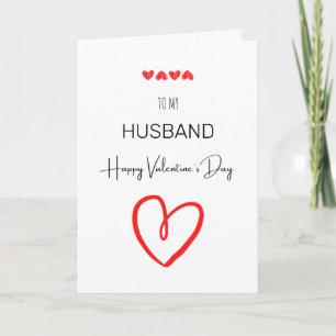 Minimalist Simple Script Heart Valentine Day Holiday Card