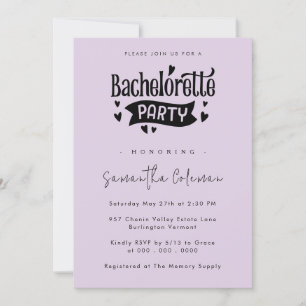 Minimalist Simple Script Modern Bachelorette Party Invitation